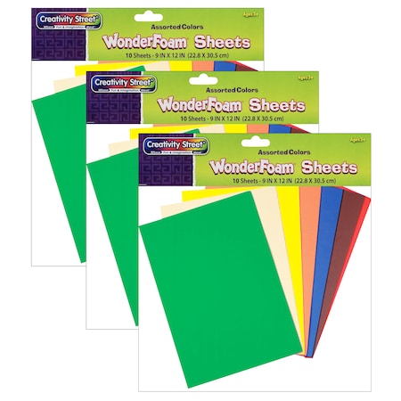 Creativity Street WonderFoam Sheets, 9 x 12, Assorted Colors, PK30 PAC4318